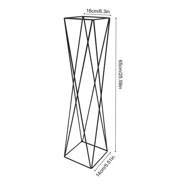 Jernballon Bryllupsbaggrundsstativ, Elegant Rhombus Form, Letvægts- og Holdbart Design,Sort