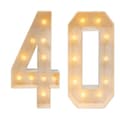 Miniatyrbillede 1 af 2: 3D LED Lysende Fødselsdagsnumre, Vintage Design, Batteridrevet,40