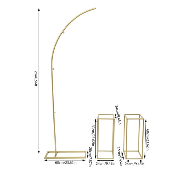 Bröllopsblomsterställ, 2 m båghöjd, hållbar stålstruktur,Guld, M