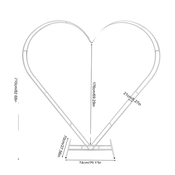 Hjärtfomad Bröllopsbåge, Fristående Design, Hög Bärförmåga,VIT, M