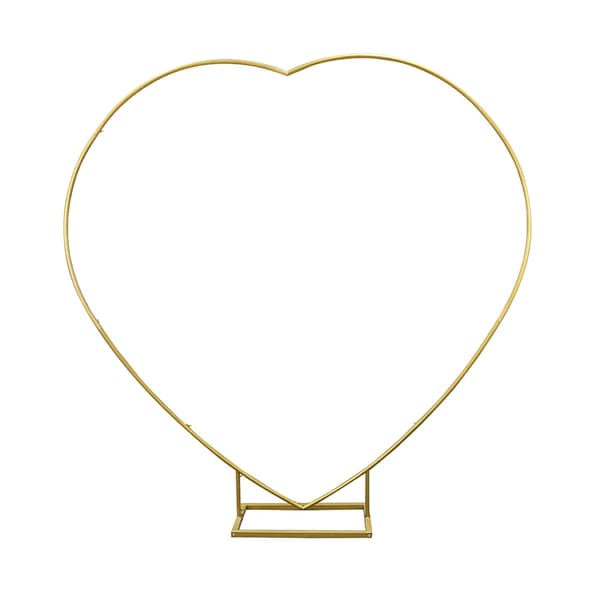 Hjärta Form Bröllopsbåge, 2,0 m Höjd, Metallram,Guld, 2m(6.5ft)