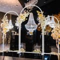 Miniatyrbild 2 av 2: Metalliskt bröllopsbåge set, elegant bakgrundsställ, olika storlekar, enkel montering,XXL, Mjölkvit