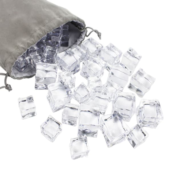 Uudelleenkäytettävät, jäädytetyt neliönmuotoiset jääpalat, pestävät, täydelliset juhliin ja häihin, kirkkaan valkoiset (30 mm: 20 jääpalaa)