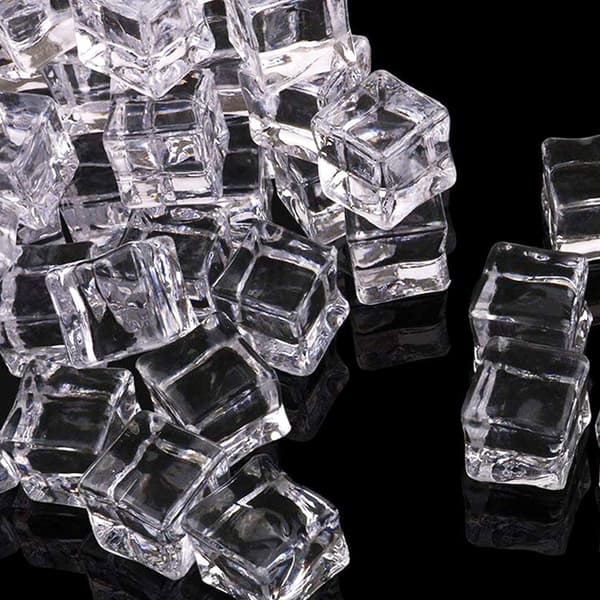 Uudelleenkäytettävät, jäädytetyt neliönmuotoiset jääpalat, pestävät, täydelliset juhliin ja häihin, kirkkaan valkoiset (30 mm: 20 jääpalaa)