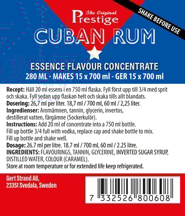 PR Cuban Rum essens 280 ml