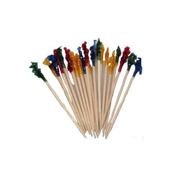 Unique Party Assorterede Cure-Dents-pinde med frynser (pakke med 50 stk.) Multicoloured One Size