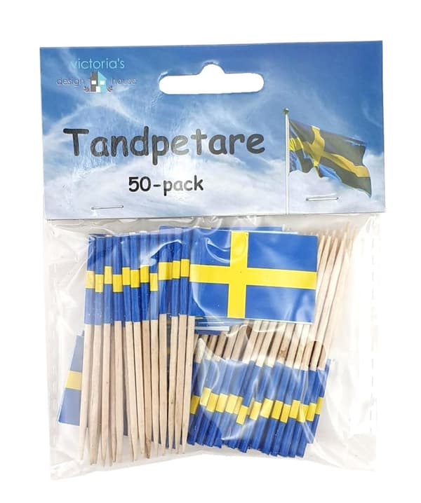 Tandpetare Sverigeflaggor 50-pack