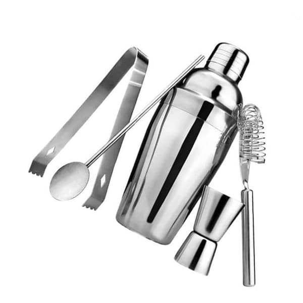 5-Osainen cocktail-setti, baarisetti, shaker 700ml - Ruostumatonta terästä