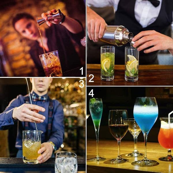 OBOSOE Premium Cocktail Shaker Set – 10-osainen ruostumattomasta teräksestä valmistettu baarilaite