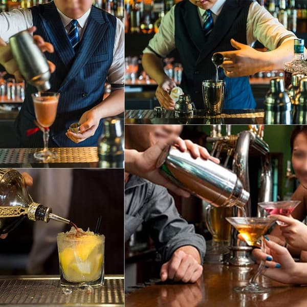 INF Cocktailsett i rustfritt stål, sølvfarget, 8 deler