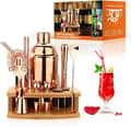Miniatyrbild 1 av 8: 16-i-1 bartender kit med snyggt bambuställ, cocktailtillverkningssats, verktyg för cocktailbartending