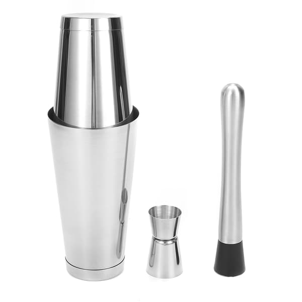 INF Ruostumattomasta teräksestä valmistettu cocktail-sekoitinsetti, 800+600 ml