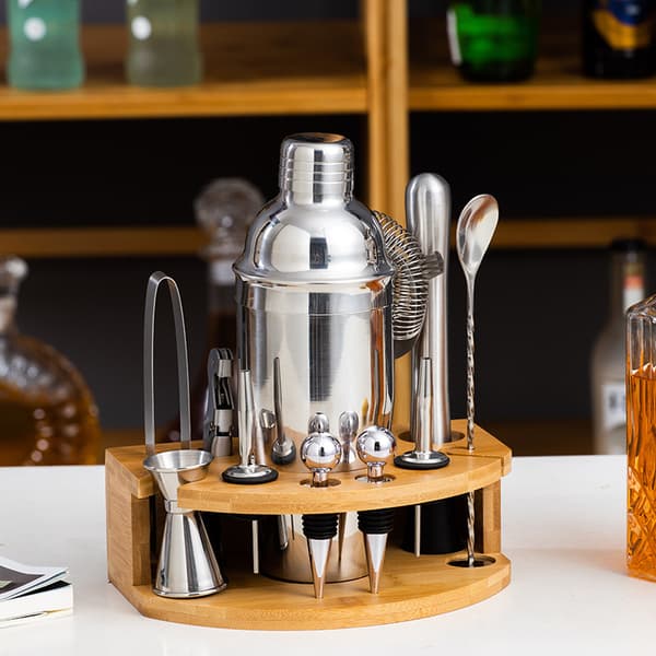 INF 10-delt cocktailshakersett - 550 ML bartendersett i rustfritt stål 0