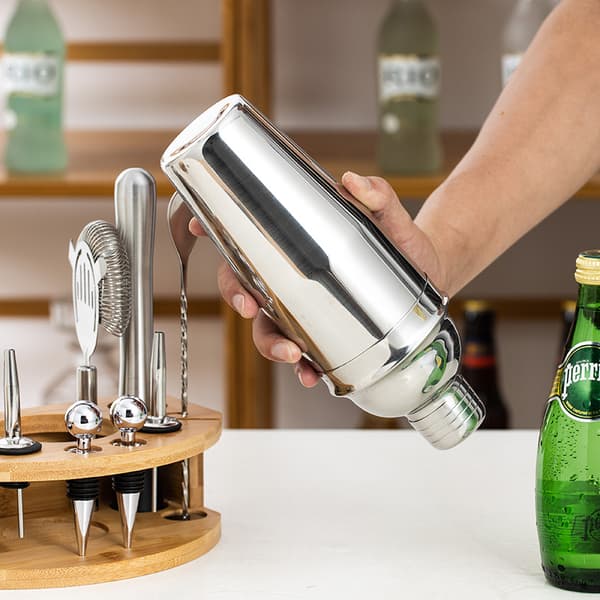 INF 10-delt cocktailshakersett - 550 ML bartendersett i rustfritt stål 0