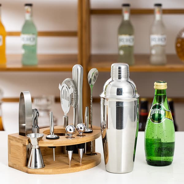 INF 10-delt cocktailshakersett - 550 ML bartendersett i rustfritt stål 0