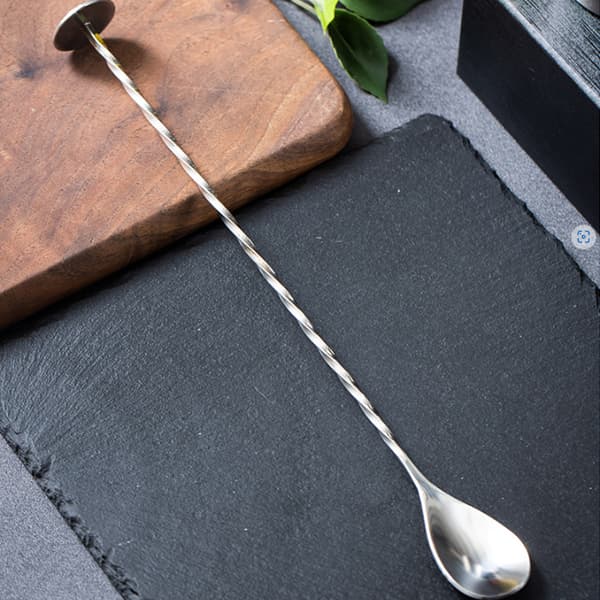 INF Teardrop Bar skjesett (20,5 cm og 25,5 cm) - Cocktail blandeskjeer i rustfritt stål 0