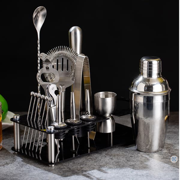 INF 12-delt cocktailshakersett, bartendersett i rustfritt stål 0