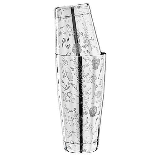 TIN på TIN Cocktailshaker i rostfritt stål med gravyr 800ml/500ml