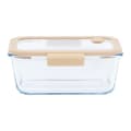 Miniatyrbild 1 av 4: Rectangular glass canister with glass lid and vacuum cap - 1200 ml