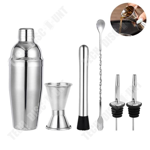 TD® Rostfritt stål Bartender Set Cocktail Bartender Tools Bartender Supplies Sex-delad set