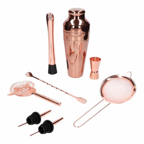 Shaker - agitator - whiskey rocks cocktailset Bartender 8 el Parisien Shaker - koppar