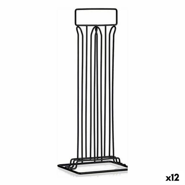 Kaffekapselorganisator Svart Stål 15,5 x 37,5 x 10 cm (12 enheter)