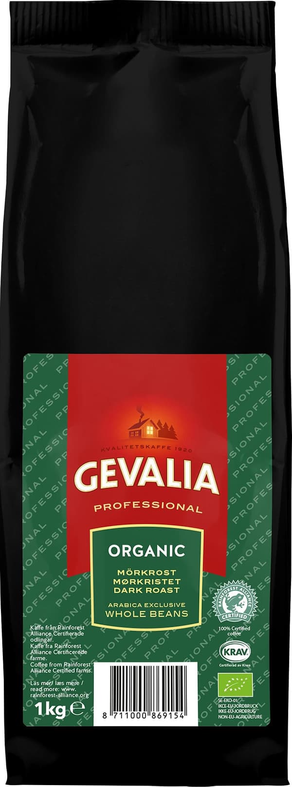 Kaffe GEVALIA H.B Organic 1kg 8/krt
