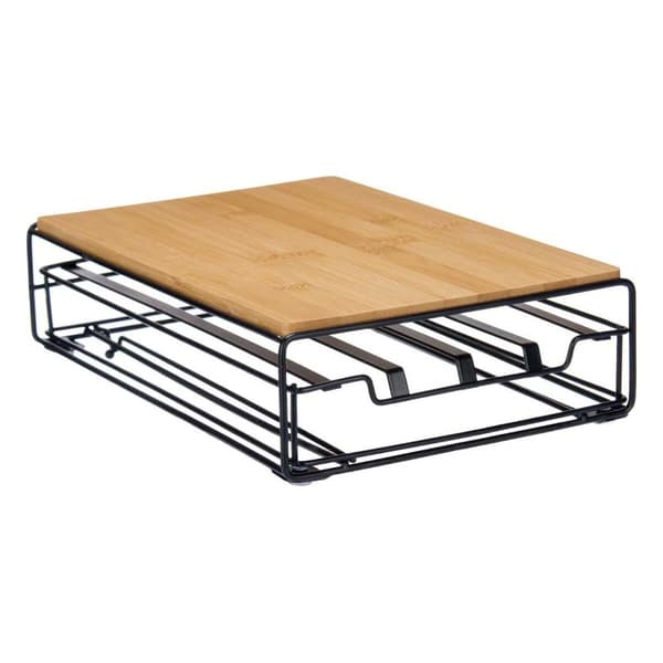 Kapselhållare Kinvara W6358S-B NESPRESSO L Brun Svart Metall Bambu 21 x 57 x 8,5 cm