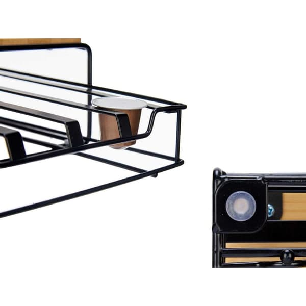 Kapselhållare Kinvara W6358S-B NESPRESSO L Brun Svart Metall Bambu 21 x 57 x 8,5 cm