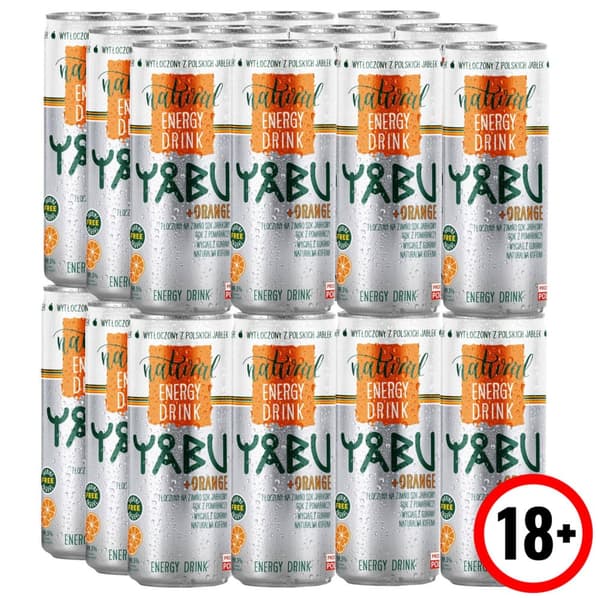 YABU Naturlig Energidrik Appelsin 250ml x24