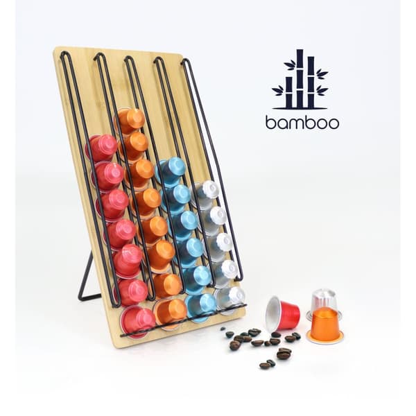 Kapselhållare Quttin Bambu 35 x 18 x 4 cm 40 Kaffekapslar (6 antal)