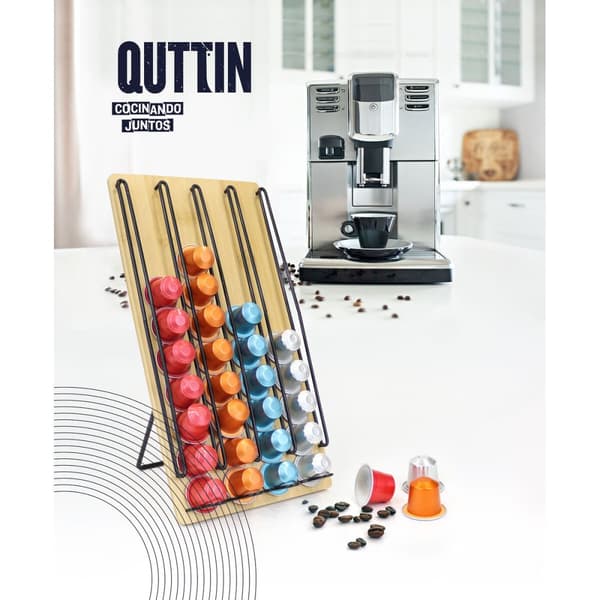 Kapselhållare Quttin Bambu 35 x 18 x 4 cm 40 Kaffekapslar (6 antal)