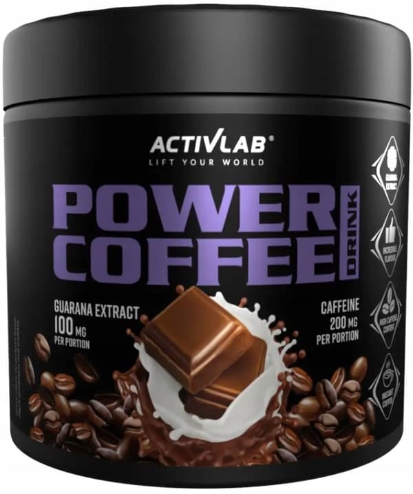 ACTIVLAB Power Coffee Drink smaksatt chokladkaffe KOFFEIN GUARANA 150 g