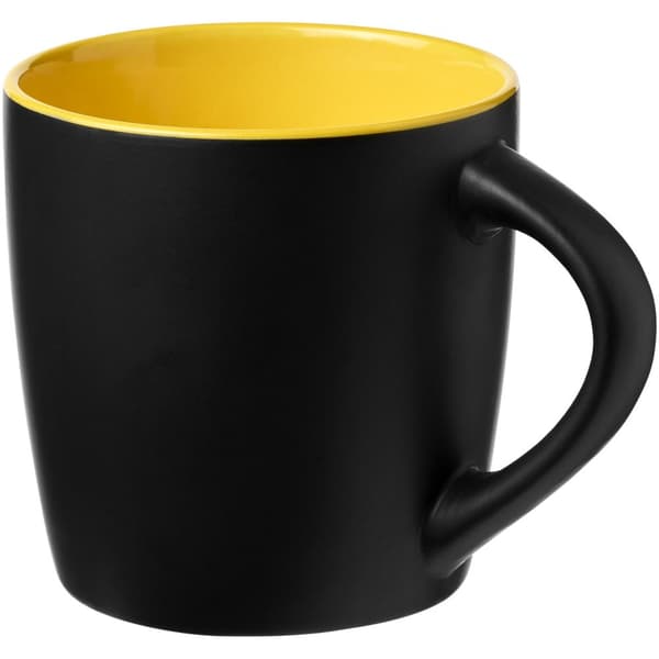 Bullet Riviera Keramisk krus Solid Black/Yellow 8.4 x 8.8 cm
