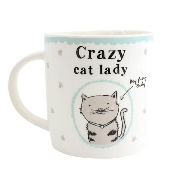 Something Different Crazy Cat Lady Ceramic Boxed Mug Multicolour One Size