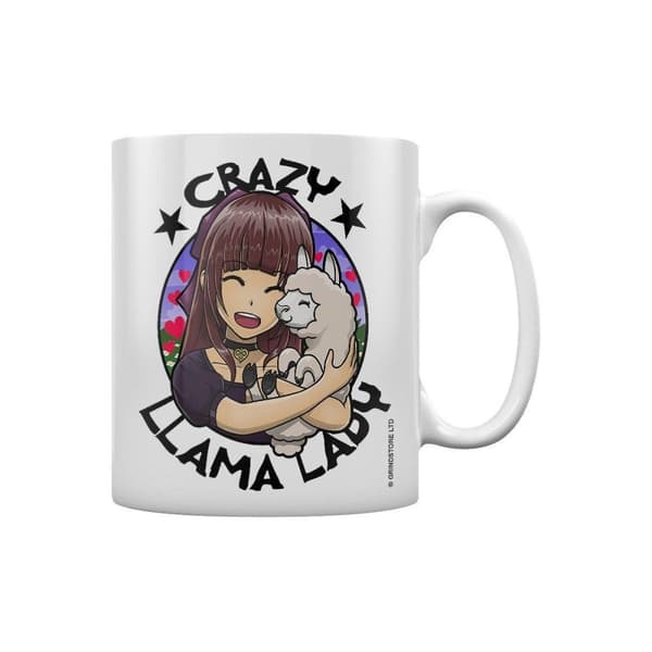 Grindstore Crazy Llama Lady Mug White One Size