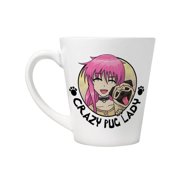 Grindstore Crazy Pug Lady Latte Mug White One Size