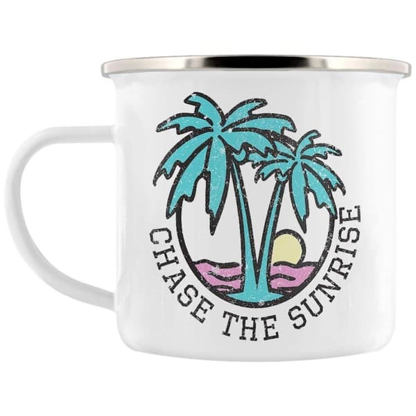Grindstore Chase The Sunrise Enamel Mug White One Size