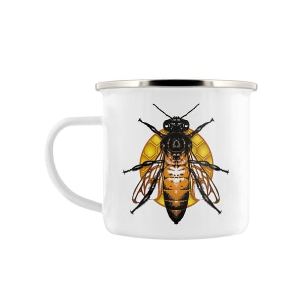Grindstore Queen Bee Emaljekrus White/Yellow One Size