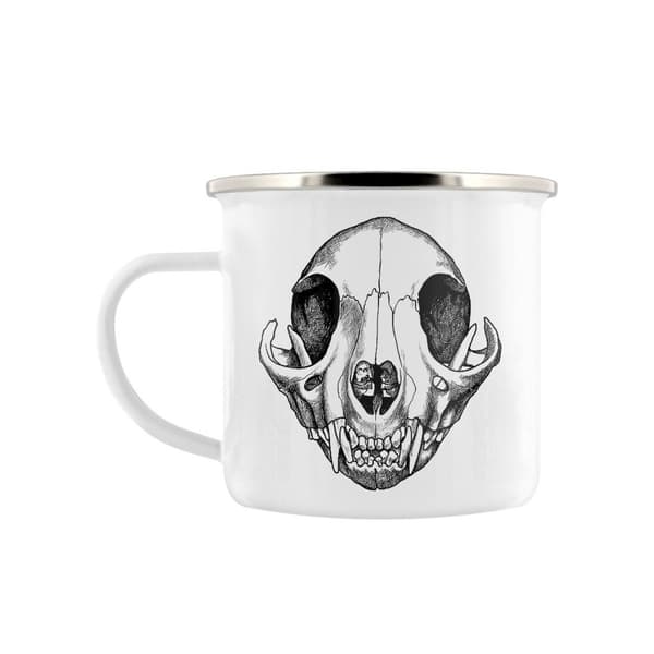 Grindstore Feles Skull Enamel Mug White One Size
