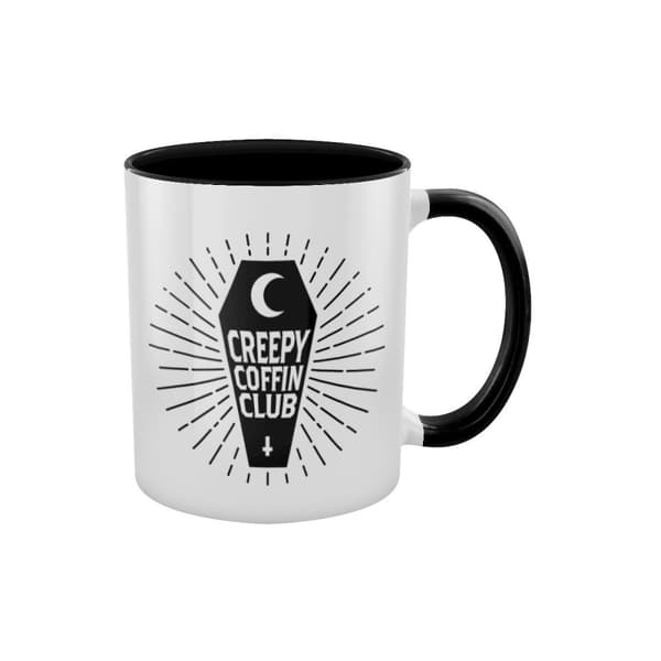 Grindstore Tofarvet krus med uhyggelig kisteklub Black/White One Size