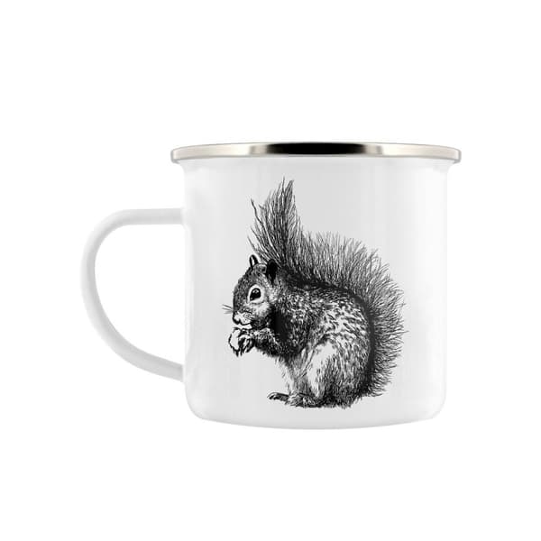 Grindstore Sciurus grafisk emaljeret krus White/Black One Size