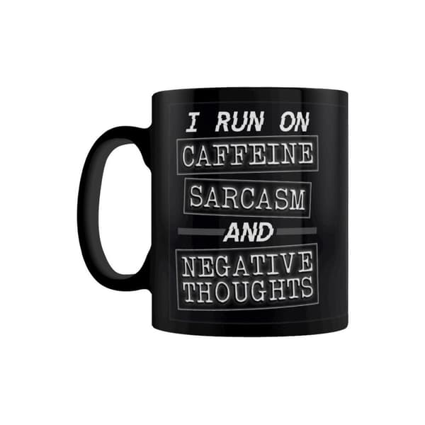 Grindstore Koffein Sarkasme og negative tanker krus Black/White One Size