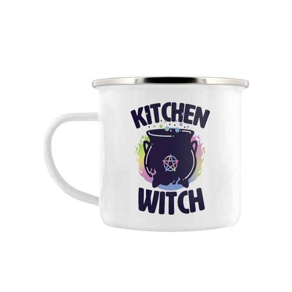 Grindstore Kitchen Witch Emaljeret krus White/Navy One Size