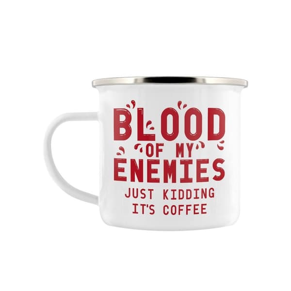 Grindstore Mine fjenders blod emaljeret krus White/Red One Size