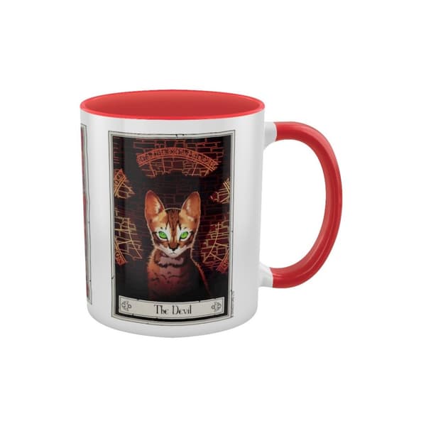 Deadly Tarot Felis The Lovers The Fool & The Devil Inner Two Tone Mug