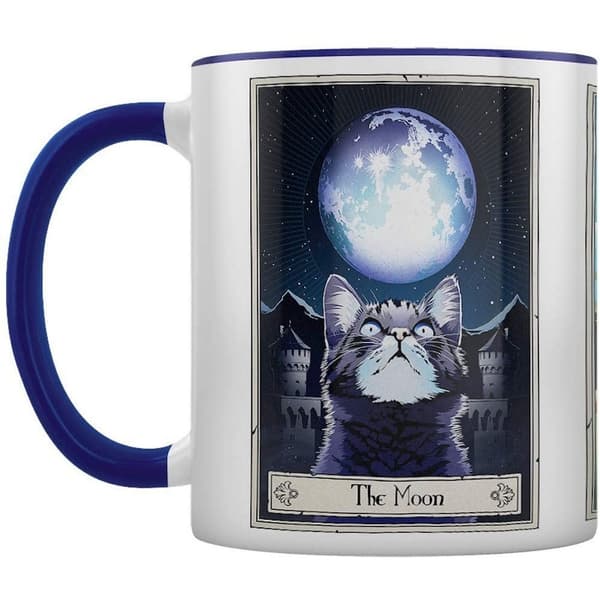 Deadly Tarot Månen, solen och stjärnan Felis Mug White/Blue One Size
