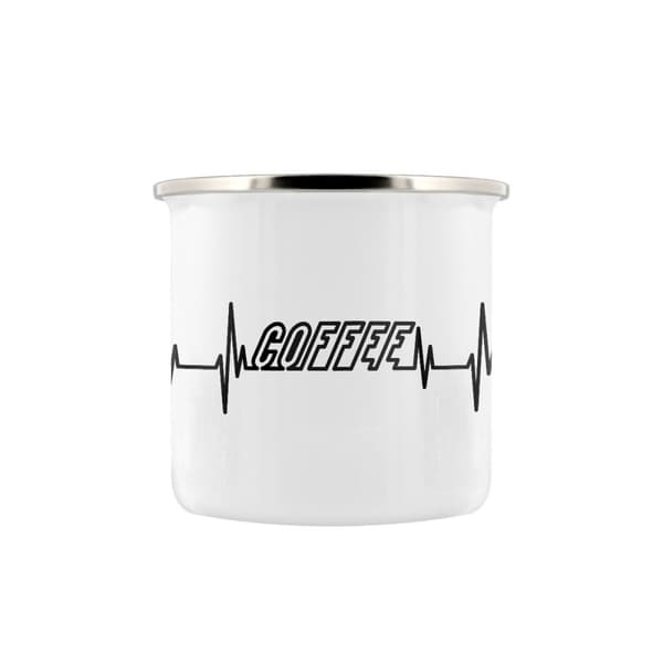 Grindstore My Heart Beats For Coffee Enamelled Mug