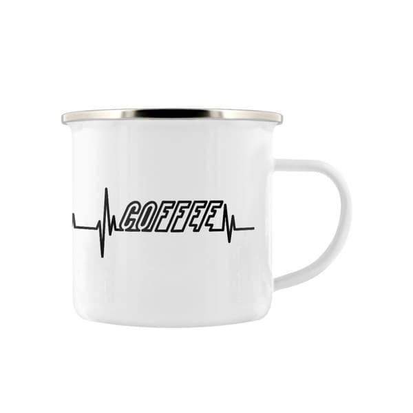 Grindstore My Heart Beats For Coffee Enamelled Mug