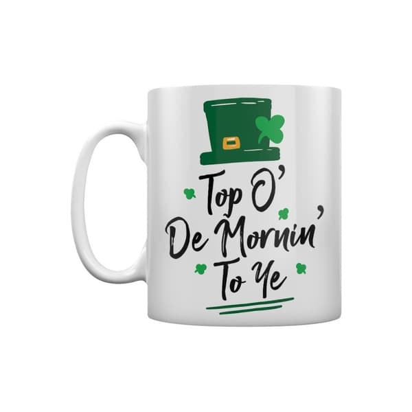 Grindstore Top O De Mornin To Ye St Patricks Day Mug White/Green One Size